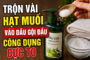 Trộn vài hạt muối vào dầu gội đầu, công dụng cực to