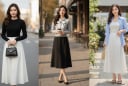 Chỉ cần một chiếc chân váy suông, chị em mặc thế nào cũng sang – tôn dáng đỉnh khỏi bàn