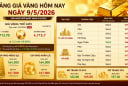Bảng giá vàng 9999 24K 18K SJC DOJI PNJ hôm nay 9/5/2026