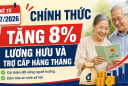 Kể từ 1/7/2026: Chính thức tăng 8% lương hưu và trợ cấp hàng tháng, hàng triệu người được nhận thêm tiền