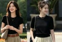 Phụ nữ trung niên mặc đẹp mùa hè: Chỉ cần áo cơ bản và quần ống rộng là đủ thanh lịch