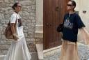 Đừng giới hạn áo thun với quần jeans, phối cùng chân váy mới là công thức mặc đẹp được yêu thích mùa hè
