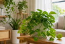 Vị trí đặt cây trầu bà giúp mang lại màu xanh thư thái, tăng tập trung, thu hút may mắn