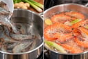 Luộc tôm nên cho vào từ nước lạnh hay nước sôi?
