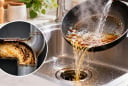 Có nên dùng nước nóng dội rửa nồi chảo đầy dầu mỡ?
