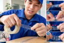 Mẹo dùng 2 ngón tay cắt băng dính nhanh hơn dùng kéo