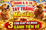Tháng 8, 9, 10: Tay trắng mà giàu, 3 con giáp rủ nhau gánh Tiền về