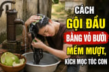 Cách gội đầu bằng vỏ bưởi mềm mượt, kích mọc tóc con