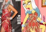 Lady Gaga được làm phim hoạt hình vì váy thịt bò