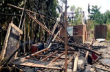 Cháy rụi căn nhà tạm của công nhân xây dựng