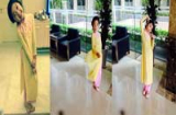 Con gái Hoa hậu Nguyễn Thị Huyền điệu đà trong tà áo dài