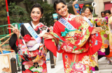 Đặng Thu Thảo diện kimono, năng động tại Hoa hậu Quốc tế