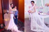 Ngắm lại những chiếc váy cưới đặc sắc của vợ sao Việt