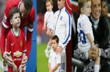 Con trai Rooney mặc đồ thể thao ra sân cùng bố