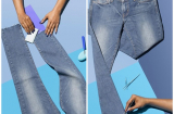 Biến quần jeans cũ thành quần ống lửng sờn gấu siêu 'chất'