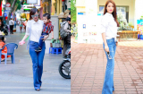 Mix quần jeans và sơ mi trắng thu hút như các mỹ nhân Việt