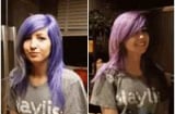 Cô gái gây tranh cãi về màu tóc: Tím hay xanh?
