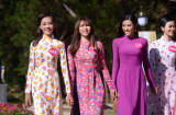 Hoa hậu Hoàn vũ VN 2015 khoe sắc với áo dài truyền thống