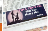 Mua quảng cáo trên trang nhất nhật báo để cầu hôn