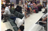 Hình ảnh 'phát ngượng' của người đàn ông ở sân bay Nội Bài