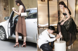 Hoa hậu Kỳ Duyên sang chảnh lái xe hơi đi thử giày 30cm