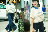 'Choáng' với chiếc quần jean độc đáo Angela Phương Trinh diện tới sân bay