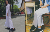 Hình ảnh con gái mặc áo dài trắng, đi giày thể thao gây tranh cãi dữ dội trên mạng