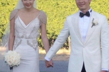 Hình ảnh hiếm hoi về đám cưới của siêu mẫu gốc Việt và bạn trai đại gia sau khi 'cắm sừng' chồng cũ