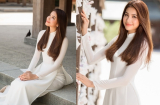 Hoa hậu Phạm Hương đẹp ngây ngất diện áo dài trắng ở xứ sở hoa anh đào