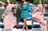 Thiên thần Victoria Secret tung tăng váy áo trên sông nước ở Vinece