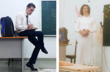 Thầy giáo Tây 'biến hình' thành cô giáo Việt với tà áo dài duyên dáng khiến học trò ồ lên thích thú