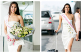 Mặc lùm xùm trong nước, Nguyễn Thị Loan mặc trễ nải gợi cảm lên đường chinh chiến Hoa hậu Hoàn vũ