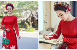 Ngẩn ngơ với bộ áo dài đỏ thêu hoa sen Hoa hậu Jennifer Phạm diện làm MC tại APEC