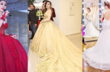Loạt váy cưới 'khủng' của Lâm Khánh Chi diện trong ngày cưới khiến fans 'phát hoảng'