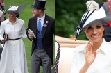 Meghan Markle diện đầm trắng lộng lẫy, kiêu sa sánh vai cùng Hoàng tử Harry tại Lễ hội đua ngựa truyền thống nước Anh