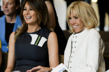 Gu thời trang đối lập thú vị giữa Đệ nhất phu nhân Pháp và Mỹ tại NATO 2018