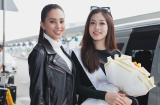 Hoa hậu Trần Tiểu Vy đẹp rạng ngời khi tiễn Bùi Phương Nga lên đường dự thi quốc tế