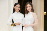 Hoa hậu Trần Tiểu Vy lần đầu 'đọ sắc' với đàn chị Đỗ Mỹ Linh sau đăng quang