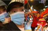 Cường Đô La - Đàm Thu Trang cưỡi xe máy xuống đường 'đi bão' mừng tuyển Việt Nam vô địch AFF Cup 2018