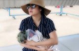 'Bất chấp' việc ở cữ, Thanh Thúy ôm con 1 tháng tuổi 'bỏ' ra đảo