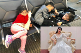 Theo bố mẹ sang Hàn Quốc, 3 con của Ốc Thanh Vân chịu cảnh ngủ 'vạ vật' đáng thương
