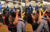 Lên tàu điện ngầm đông người nhưng cặp đôi lại thản nhiên làm điều này khiến mọi người 'nóng mắt'
