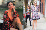 Mặc váy hoa đẹp như Selena Gomez cho dù họa tiết già bằng cách đơn giản sau