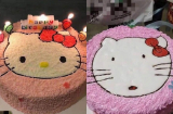 Đặt bánh hình Hello Kitty màu hồng đáng yêu, nhận hàng xong cô nàng khóc thét vì biểu cảm của chú mèo