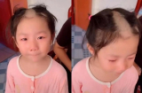 Học cắt tóc theo trên mạng, bé gái dùng tông đơ cạo ngay một đường thẳng tắp trên đỉnh đầu