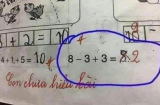 Cô giáo ra đề toán 8-3+3, học sinh cho kết quả là 8, cô phê 'chưa hiểu đề'