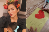Con gái nhỏ của Hà Tăng mới 3 tuổi đã biết viết chữ làm thiệp tặng cha