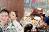 Phát sốt với hình ảnh Phan Mạnh Quỳnh về quê bạn gái vào bếp đun nước, thịt gà