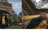 Du lịch trên đất Pháp, ông chú Nghệ An mang luôn 'đặc sản' này, ngồi phê pha dưới chân tháp Eiffel