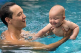 Kim Lý đưa con trai Leon đi bơi, dân mạng soi khoảnh khắc hai cha con 'giống nhau như lột'